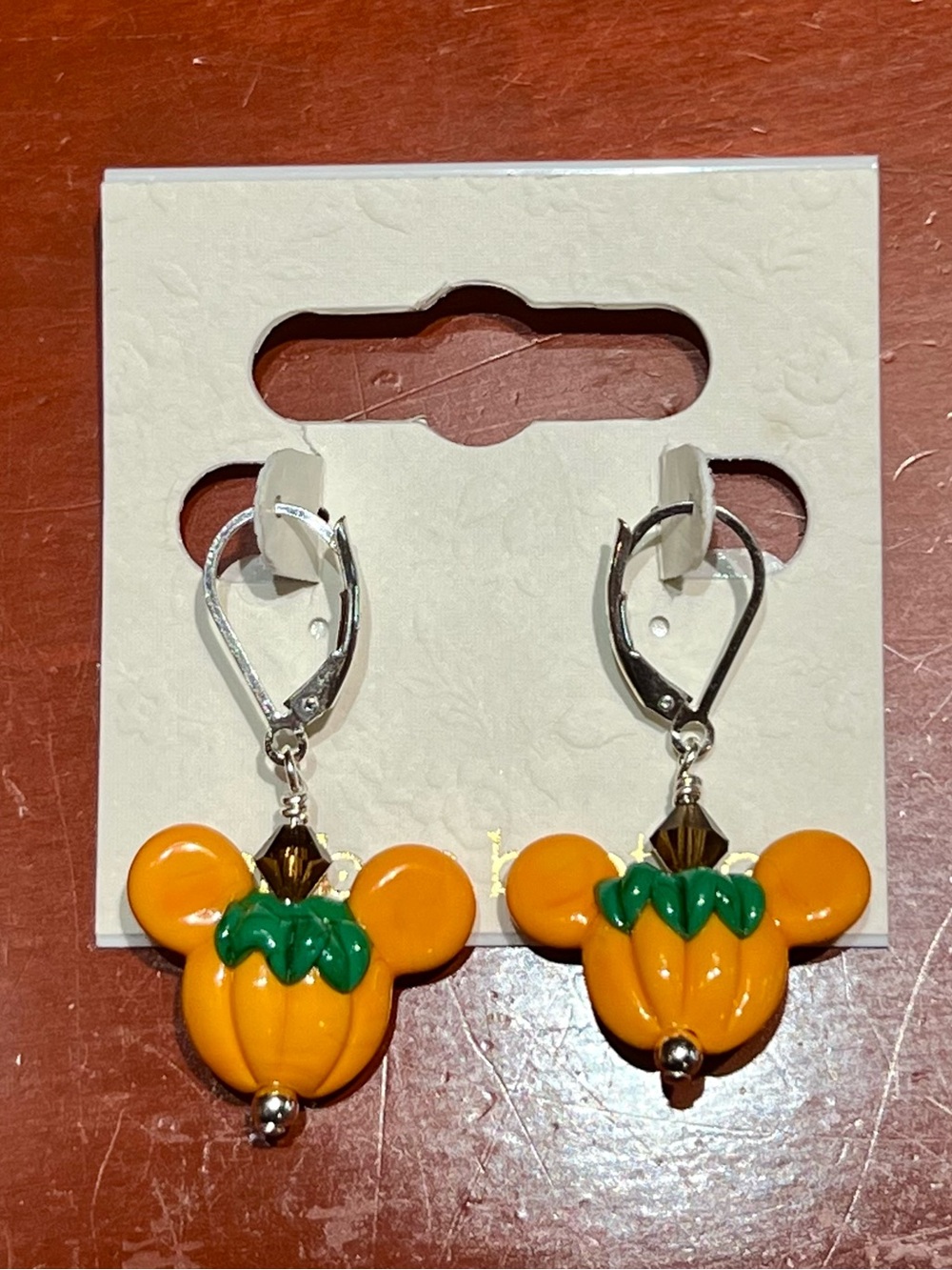 Disney Parks 2026 Arribas Brothers Fall Mickey Pumpkin Dangle Earrings New